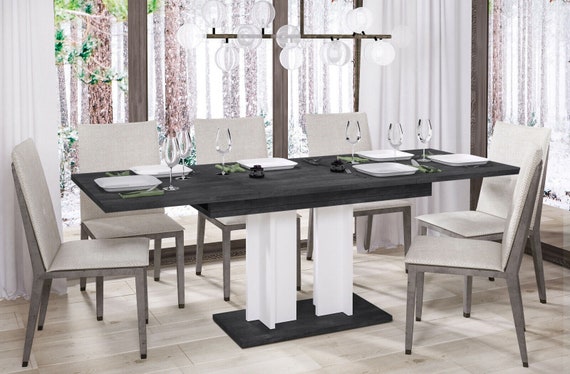 Dining table AURORA 130-210 cm oak/MDF dining room table extendable expandable kitchen table pedestal table
