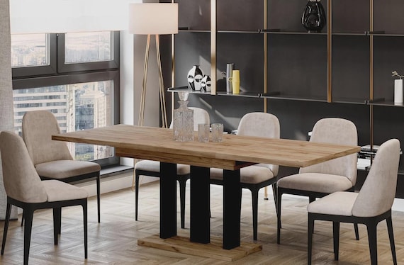 Dining table APPIA 130-170 cm oak/MDF dining room table extendable expandable kitchen table