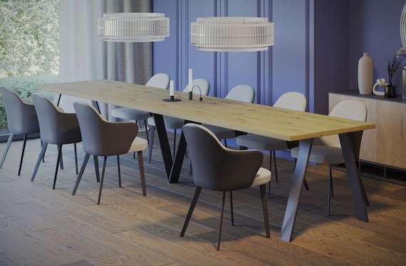 XXL dining table Lungo 130-405 cm Artisan oak / MDF extendable extendable backdrop table dining room table
