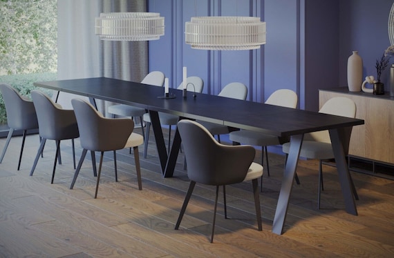 XXL dining table Lungo 130-405 cm oak/MDF extendable extendable backdrop table dining room table