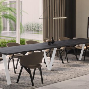 XXL Esstisch Lungo WEIß 130-405 cm Eiche/MDF erweiterbar ausziehbar Kulissentisch Esszimmertisch