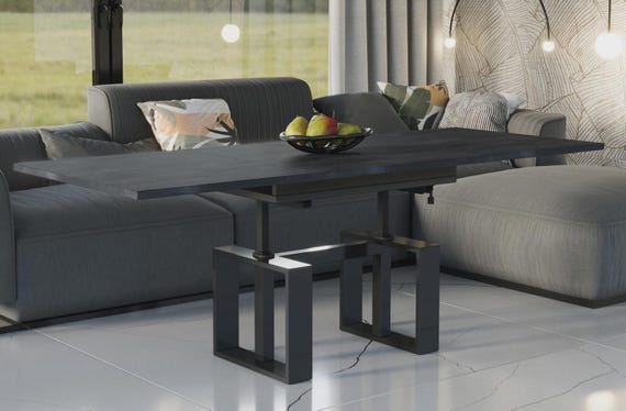 Coffee table EMPOLI 110-170 cm MDF/oak extendable and height-adjustable living room table functional coffee table sofa table modern design