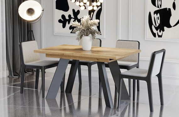 Dining table COMO 130-210 cm Wotan oak / MDF dining room table extendable expandable kitchen table
