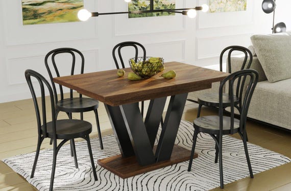 Dining table LARA 130-210 cm Stirling oak / MDF dining room table extendable expandable kitchen table