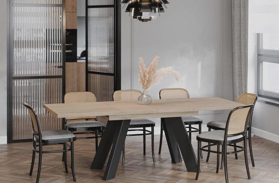 Dining table COMO 130-210 cm oak Cremona / MDF dining room table extendable expandable kitchen table