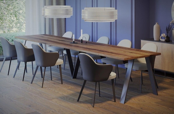 XXL dining table Lungo 130-405 cm oak monastery / MDF extendable extendable backdrop table dining room table