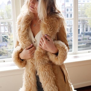 Penny Lane Coat Women Fur Coat Brown Boho Hippie Vintage 80s