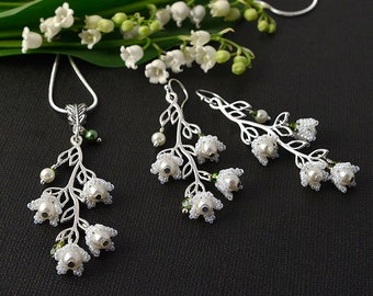 May flower Lily of the valley earrings