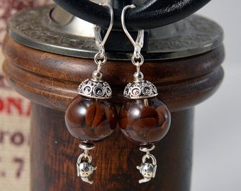Coffee Beans & teapot Earrings for coffee lovers