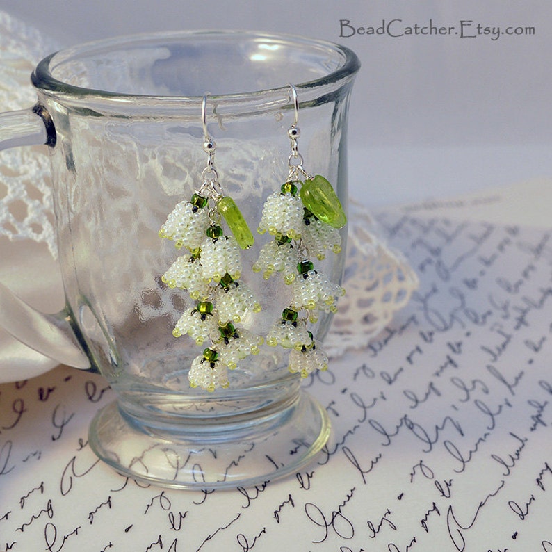 Lily of the valley spring earrings image 2