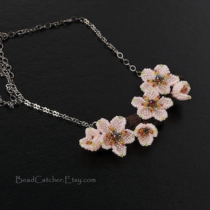 TUTORIAL for Bead Woven Cherry Blossom - Etsy