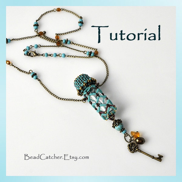 Tutoriel pour le pendentif de bouteille de poison/souvenir/parfum tissé en perles