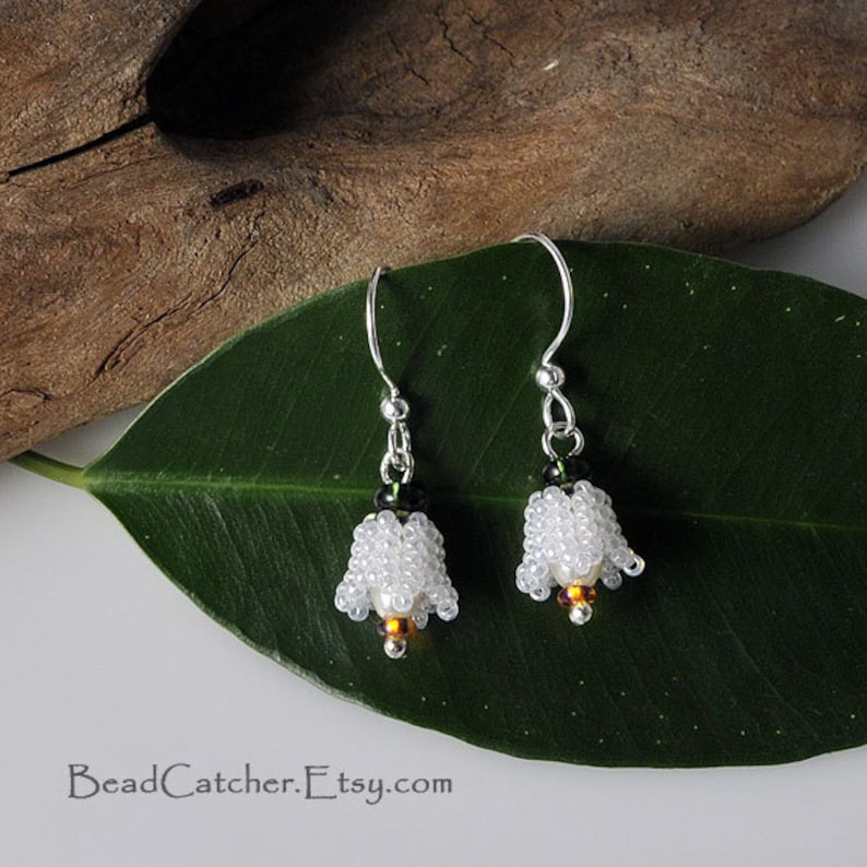 Lily of the Valley Beadwoven Earrings Etsy