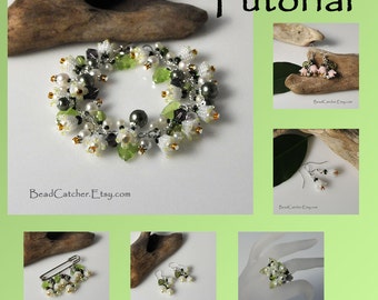 TUTORIAL Bead woven Lily-of-the-Valley flower jewelry