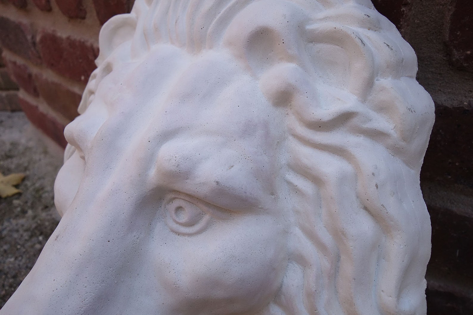Lion Head White Concrete Sculpture Plaque Wall Fountain Relief Etsy