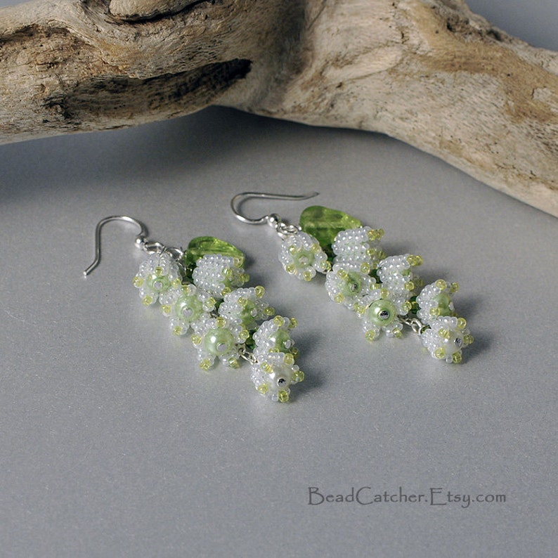 Lily of the valley spring earrings image 4