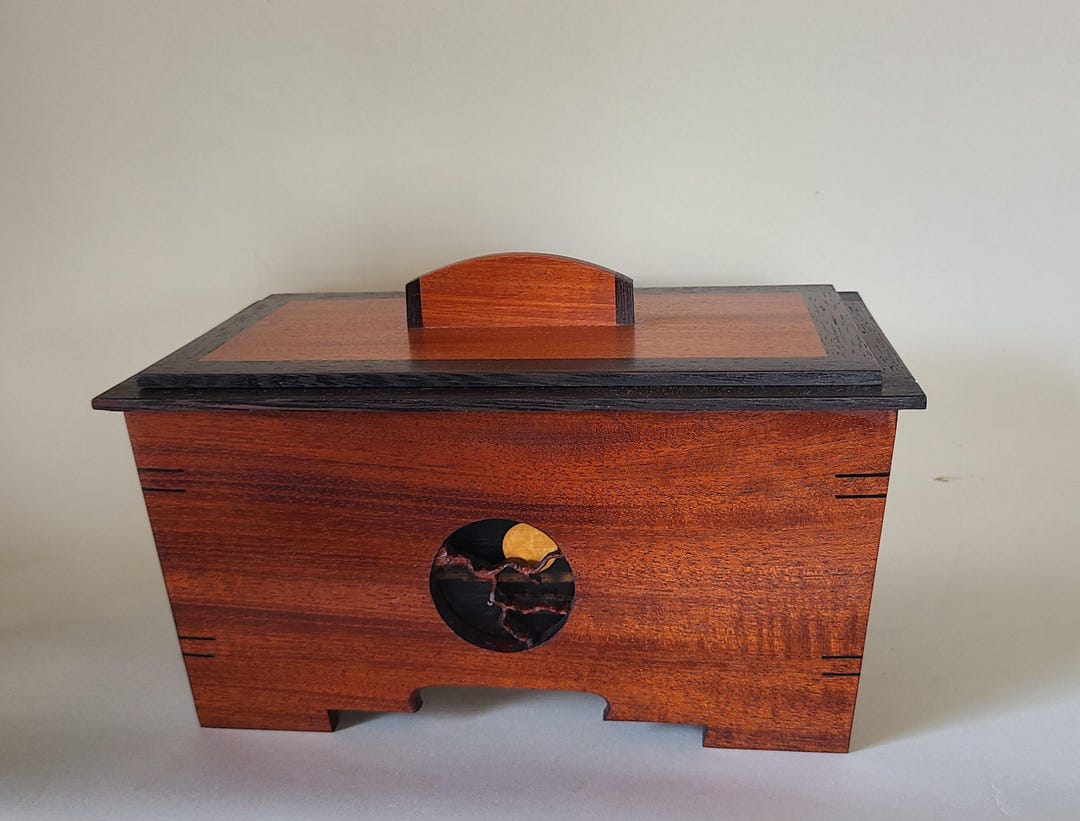 Catch All Box Mahogany Wood 10 X 5 X 7 Gift Fo Dad - Etsy