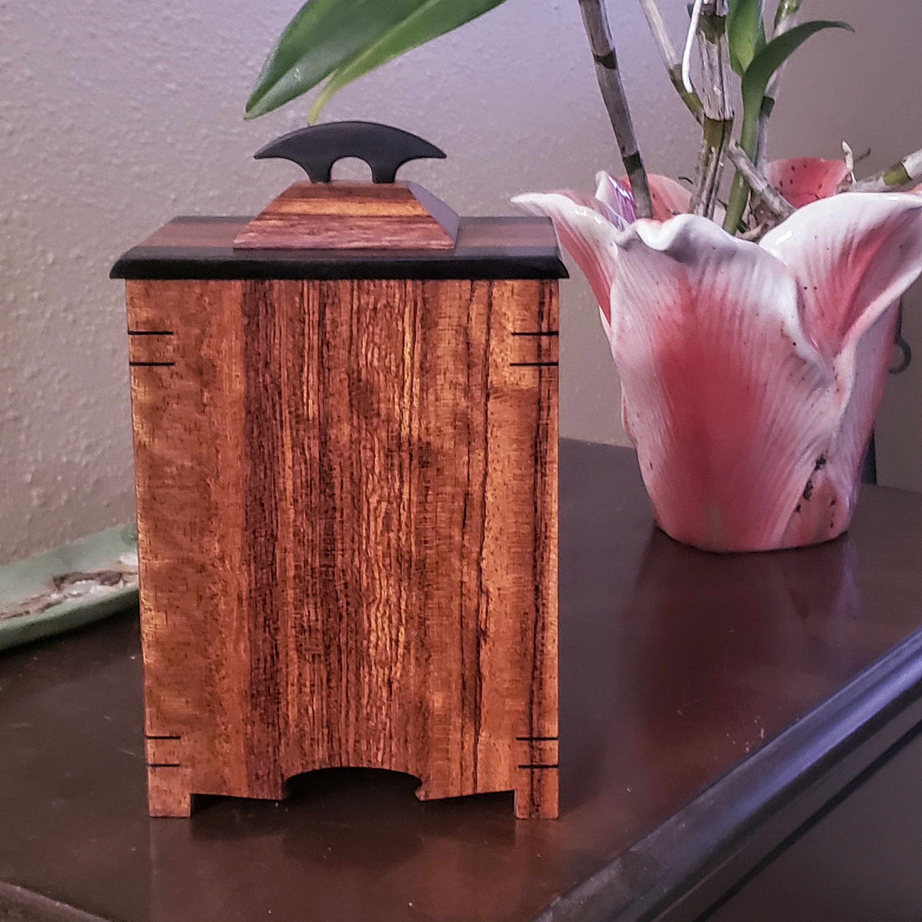 Exotic Wood Urn Vessel Box Handcrafted by Sewelson - Etsy