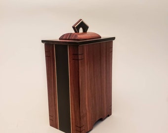 Vessel Box Urn Bolivian Rosewood with Ebony and Holly Accent by Sewelson