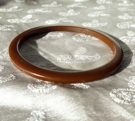 Authentic brown bakelite bangle / spacer, 7.5 cm,… - image 4