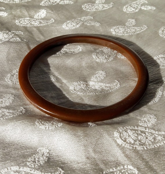 Authentic brown bakelite bangle / spacer, 7.5 cm,… - image 2