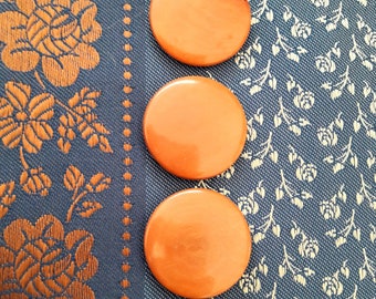 Grote butterscotch tagua-knopen; set van 3; 26 mm, 1 inch, vintage natuurlijke knopen voor vest of blazer