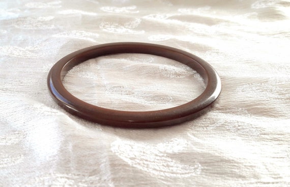Authentic brown bakelite bangle / spacer, 7.5 cm,… - image 3