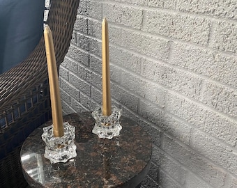Two Small Glass Candle Holders