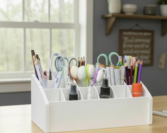 Desktop Organizer, For Crafter or Artist, Gift For Artist, Marker and Pencil Organizer, Craft Room Storage