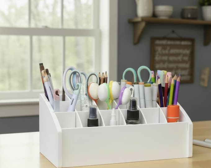 Desktop Organizer, For Crafter or Artist, Gift For Artist, Marker and Pencil Organizer, Craft Room Storage