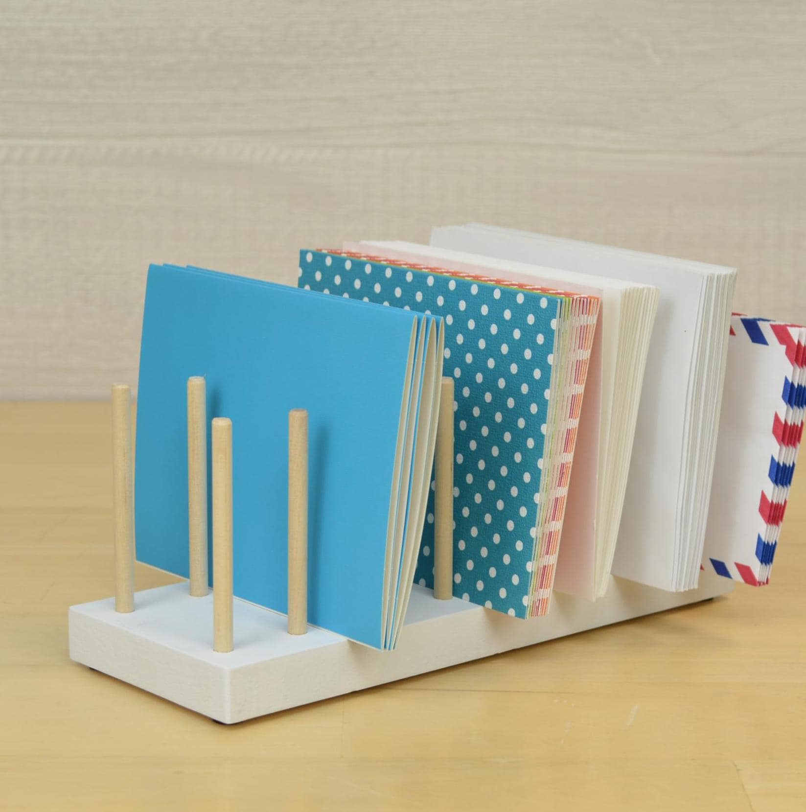Handmade Card Supply Holder, Card Stand with Adjustable Pegs, Card Maker Gift, Greeting Card Holder, Gift For Crafter