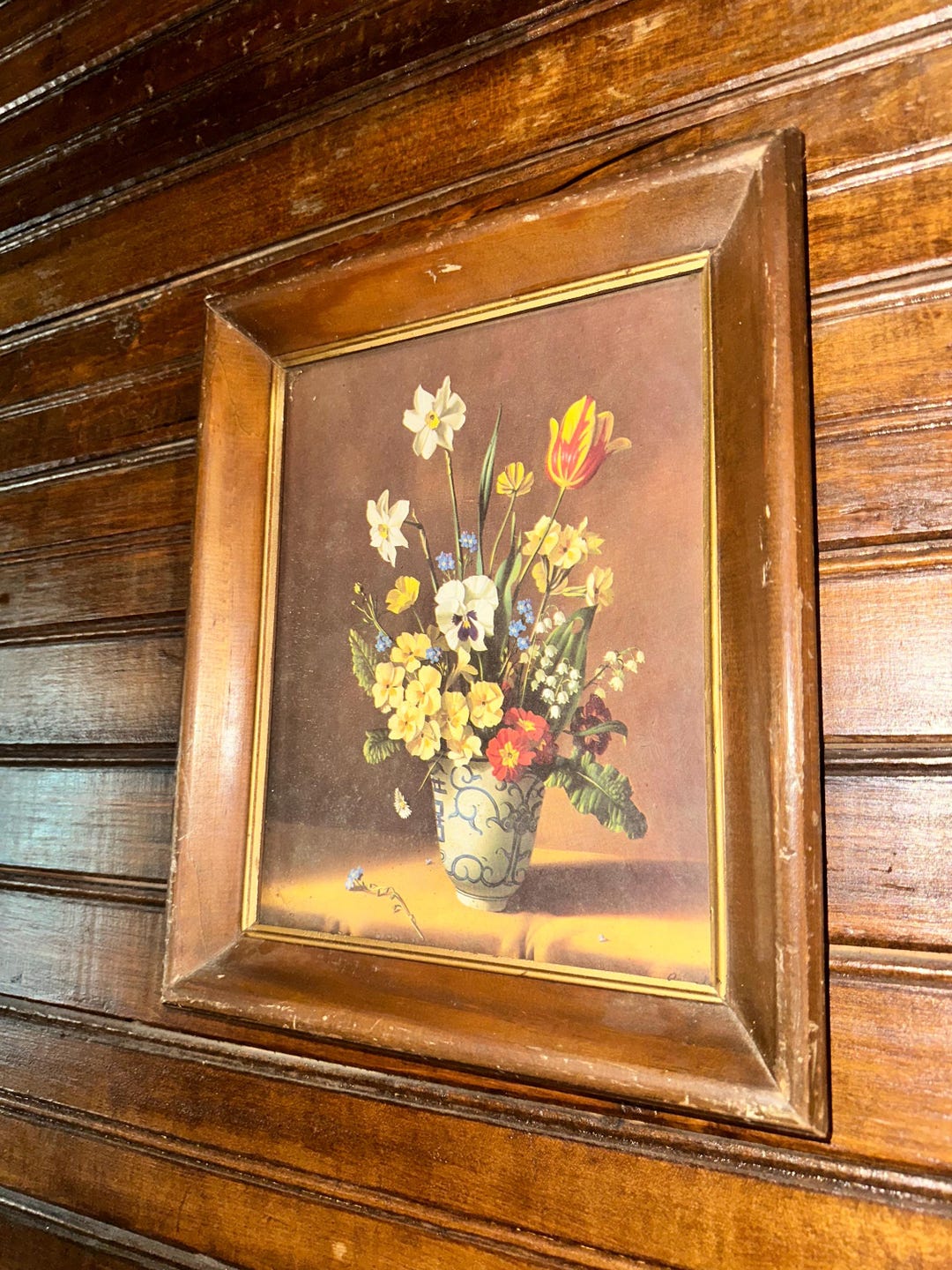 Vintage Floral Still Life Flower Vase Framed Picture - Etsy
