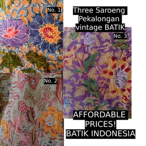 Sarung Batik Pekalongan Lawas | Vintage | 1970-talets klassiska textilkonsttyg | Elegant saroeng Batik Cap| traditionellt indonesiskt javanesiskt solo