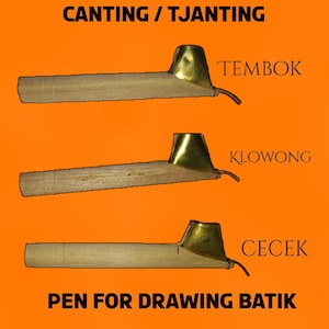 Batik canting, batik pen, batik kit, batik tjanting, Batik Tjanting Set of 6, Batik Wax, and 1 Sheet of Cotton Fabric (for starter pack)