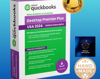 Ordinateur de bureau Premier Plus 2024 de Quickbook - Dernière version américaine pouvant être mise à jour pour la gestion et la comptabilité des entreprises - Aucune paie incluse