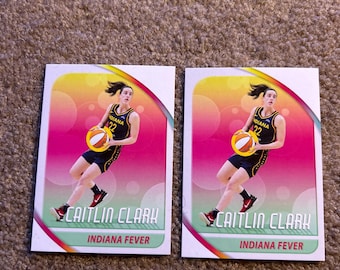 Conjunto de dois cartões personalizados de Caitlin Clark Indiana Fever