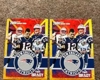 Tom Brady  Custom Rookie Two Card 2000 New England Patriots