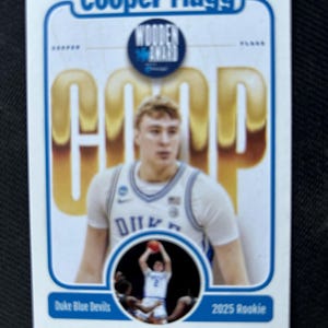 Tarjeta de novato personalizada de madera Cooper Flagg Short Print 50 Duke Blue Devils