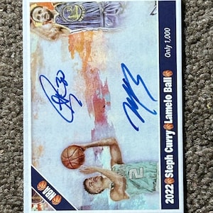 Steph Curry & Lamelo Ball Short Print 1000 Ex-Mt Benutzerdefinierte Faksimile Autogramm Nachdruck Karte