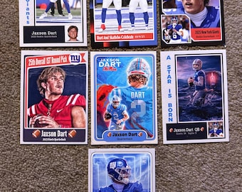 Jaxson Dart 7 Custom Rookie Card Lot New York Giants