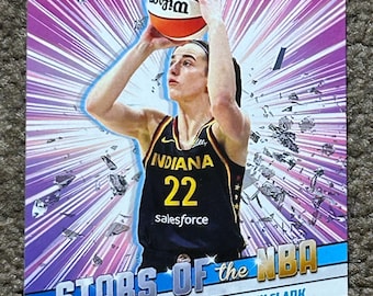 Lote com 50 cards personalizados de Caitlin Clark, coleção Indiana Fever, 2023.