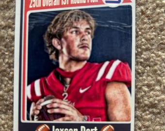 Jaxson Dart Short Print 50 Custom Rookie Card New York Giants