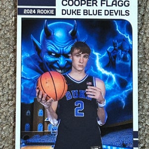 Tarjeta de novato personalizada de 50 copias impresas en formato corto de Cooper Flagg, Duke Blue Devils
