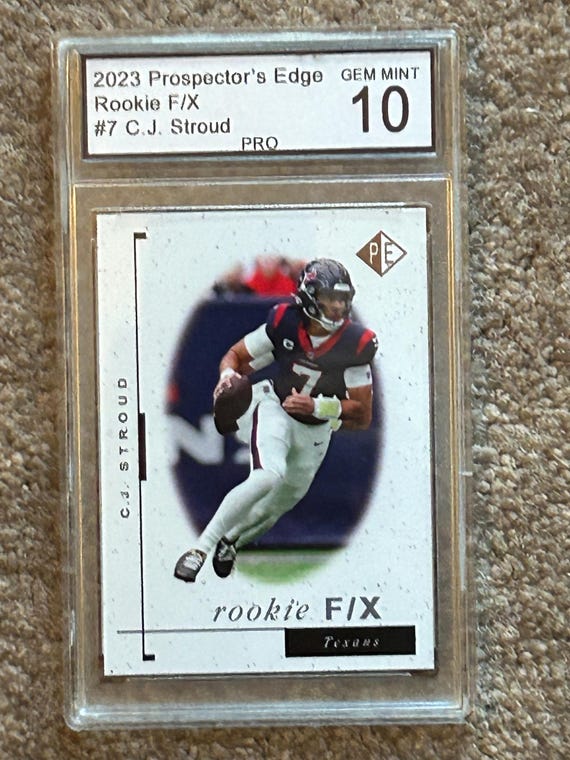 CJ Stroud Graded Pro Gem Mint 10 2023 Prospectors Edge f/x Rookie