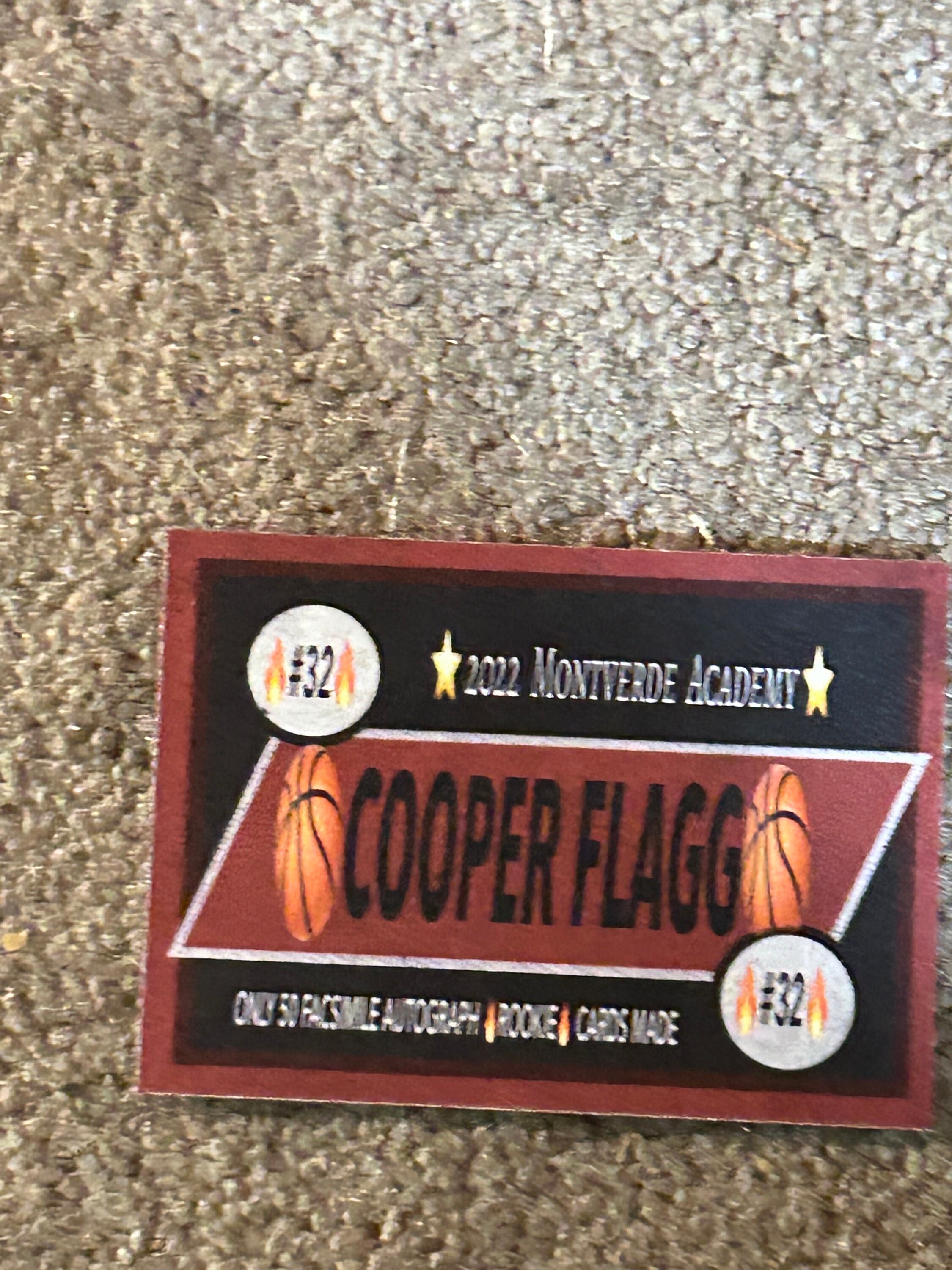 Cooper Flagg Short Print 50 Custom Rookie Card Montverde Academy