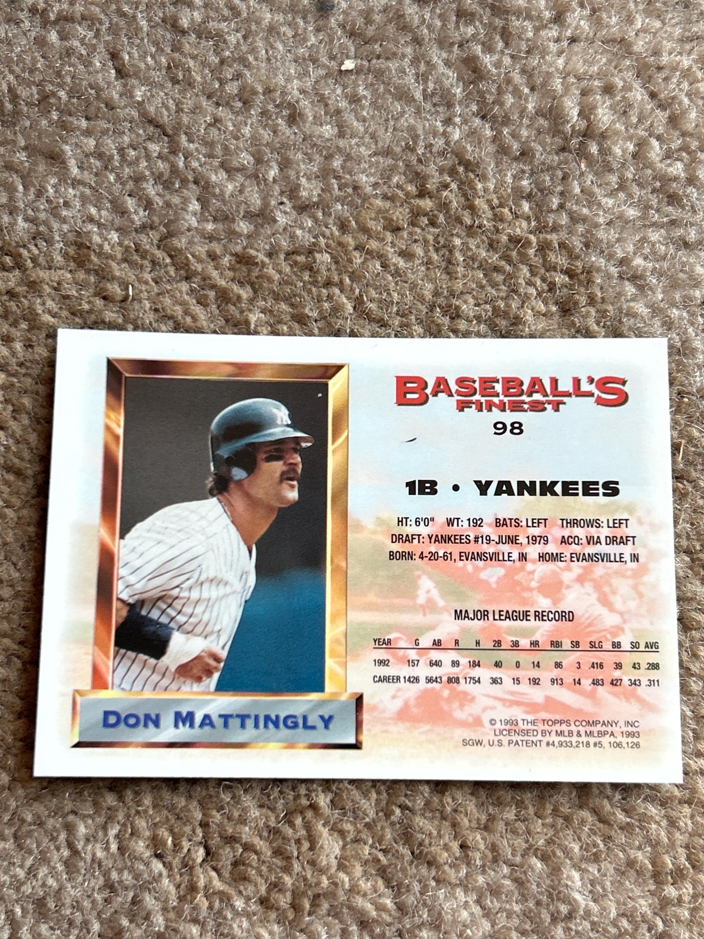 ドン・マッティングリー 93 Topps Finest #98 - Etsy 日本