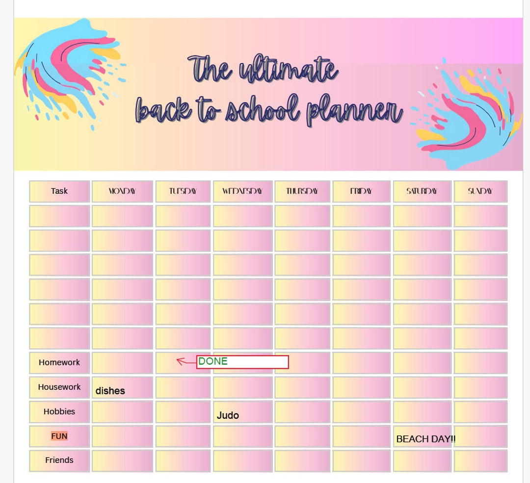 Back to School Planner Printable - Etsy