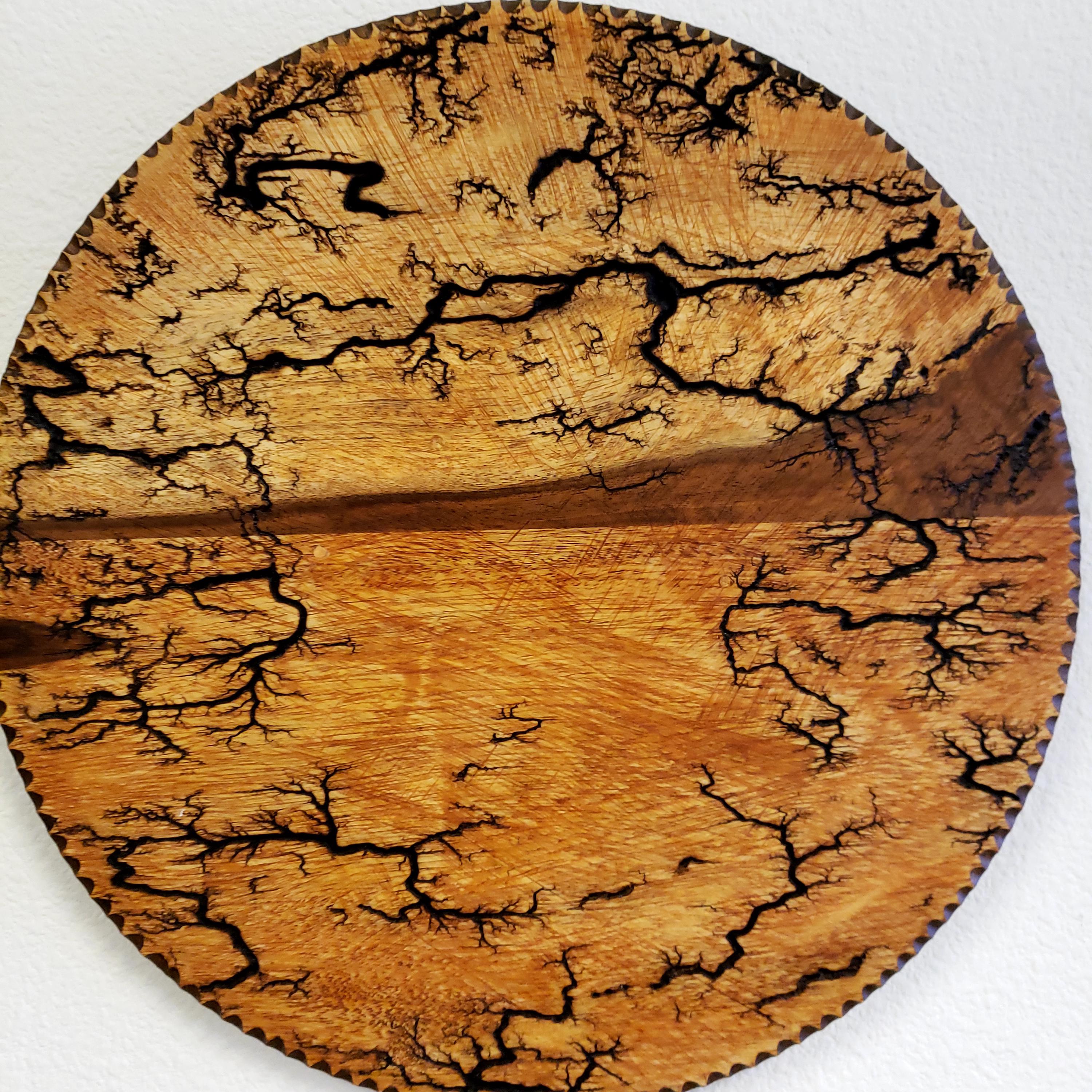 Round Rosewood Wall Art With Lichtenberg Figures – Handmade Wooden Burn ...