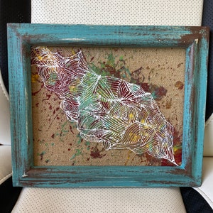 Lion face gold canvas hot glue 16x20 gold metal animals 3D