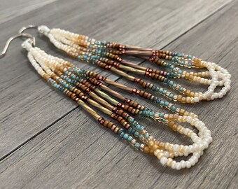 Native American beaded earrings - Canyon - beadwork earrings - seed beaded earrings